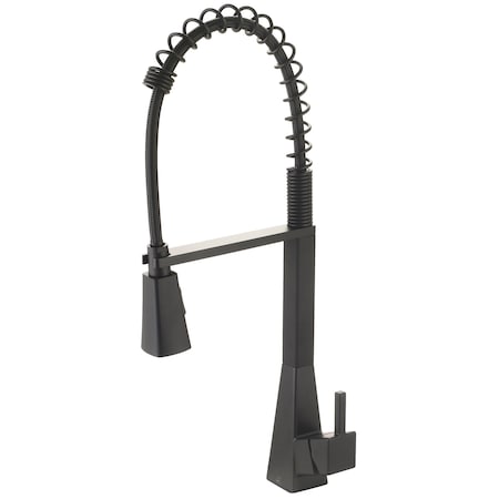 Olympia Single Handle Pre-Rinse Spring Pull-Down Kitchen Faucet in Matte Black K-5070-MB